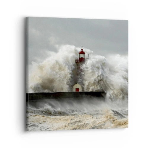 Schilderen op canvas - De woede van de oceaan - 30x30 cm
