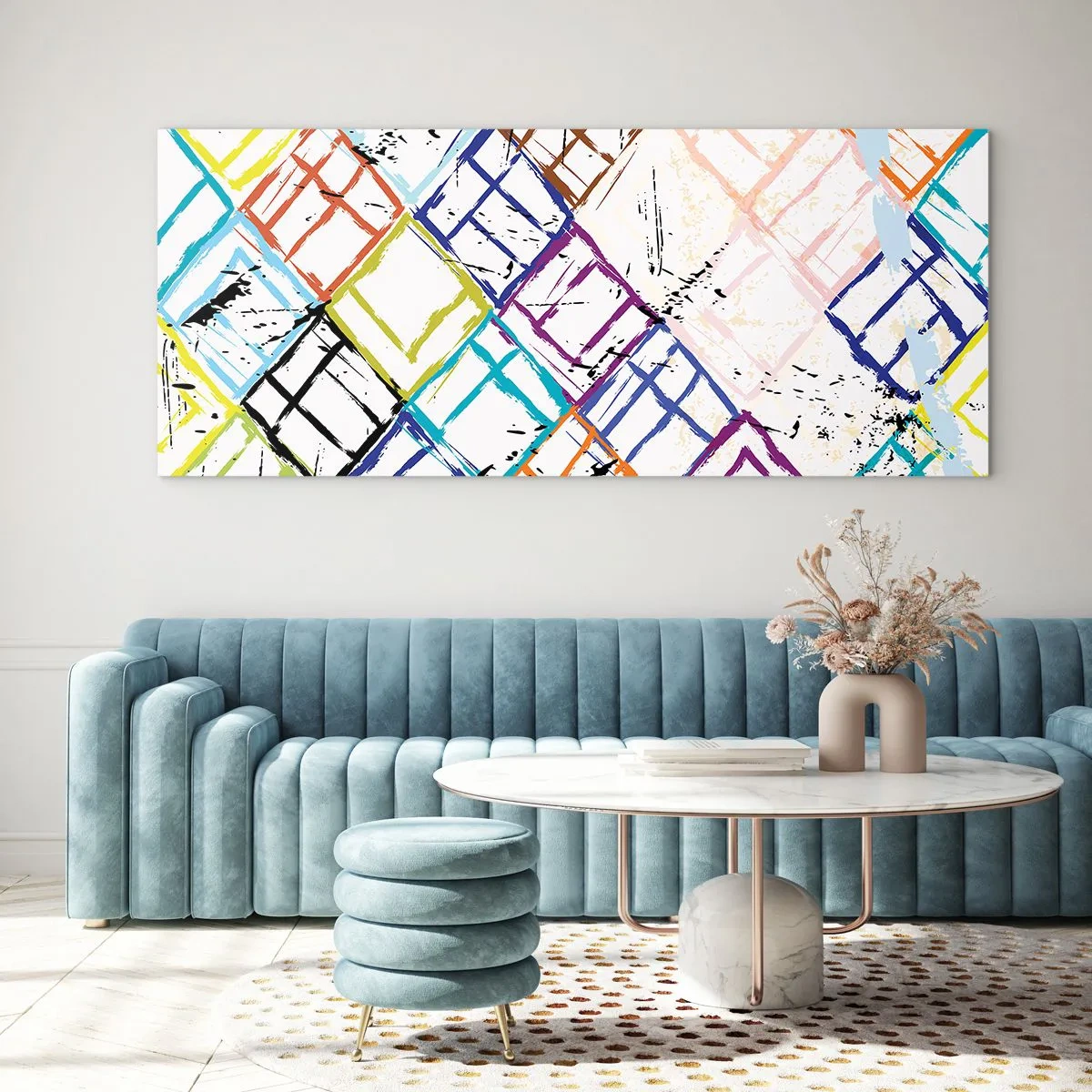 Schilderen op glas - Cellen te huur - 120x50 cm