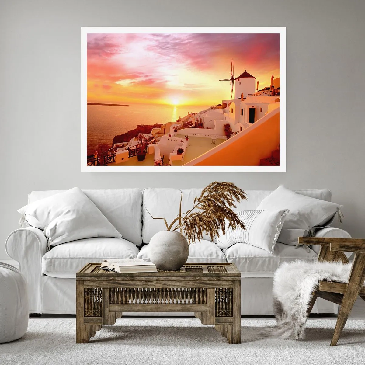Poster - Spreiden in wit en goud  - 70x50 cm