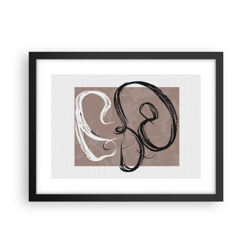 Poster in een zwarte lijst - Compositie – de zoektocht naar volheid - 40x30 cm