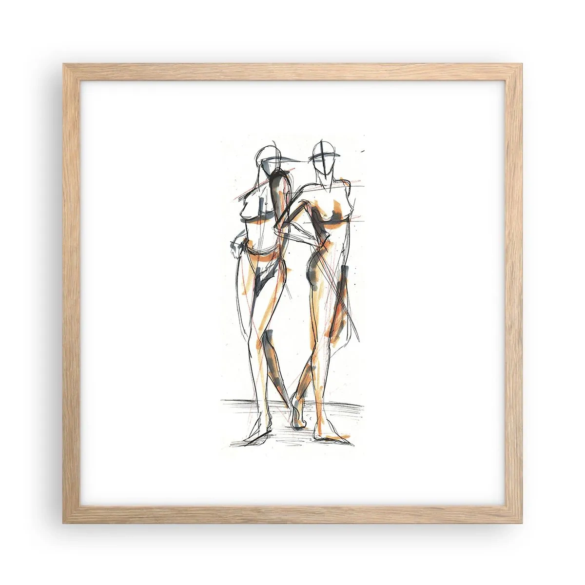 Een poster in een licht eiken lijst - Een studie van genade - 40x40 cm