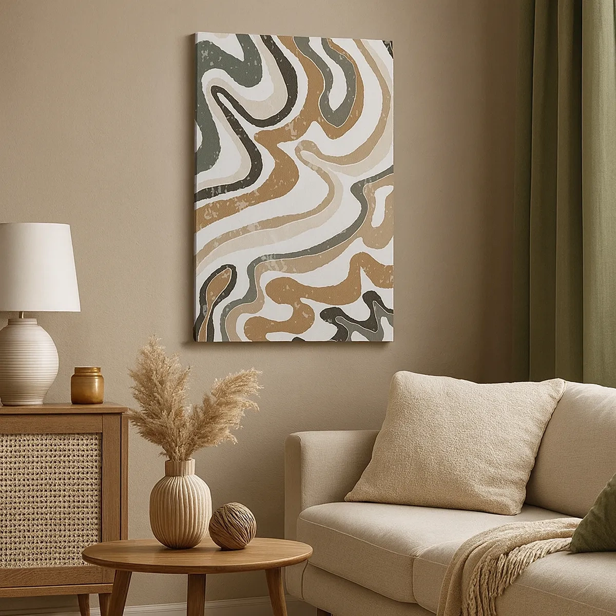 Schilderen op canvas - Meanders van aardekleuren - 50x70 cm