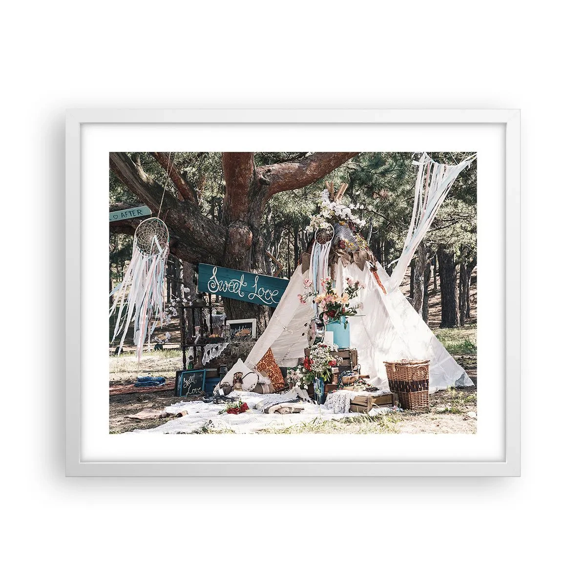 Poster in een witte lijst - De liefde bedrijven ... - 50x40 cm