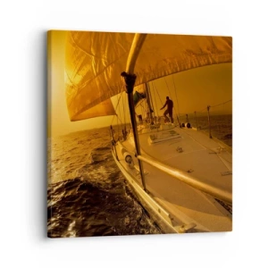 Schilderen op canvas - Een gouden avond na een kleurrijke dag - 30x30 cm