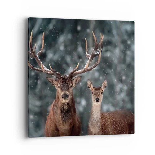 Schilderen op canvas - Heer van het bos met zijn vrouw - 40x40 cm