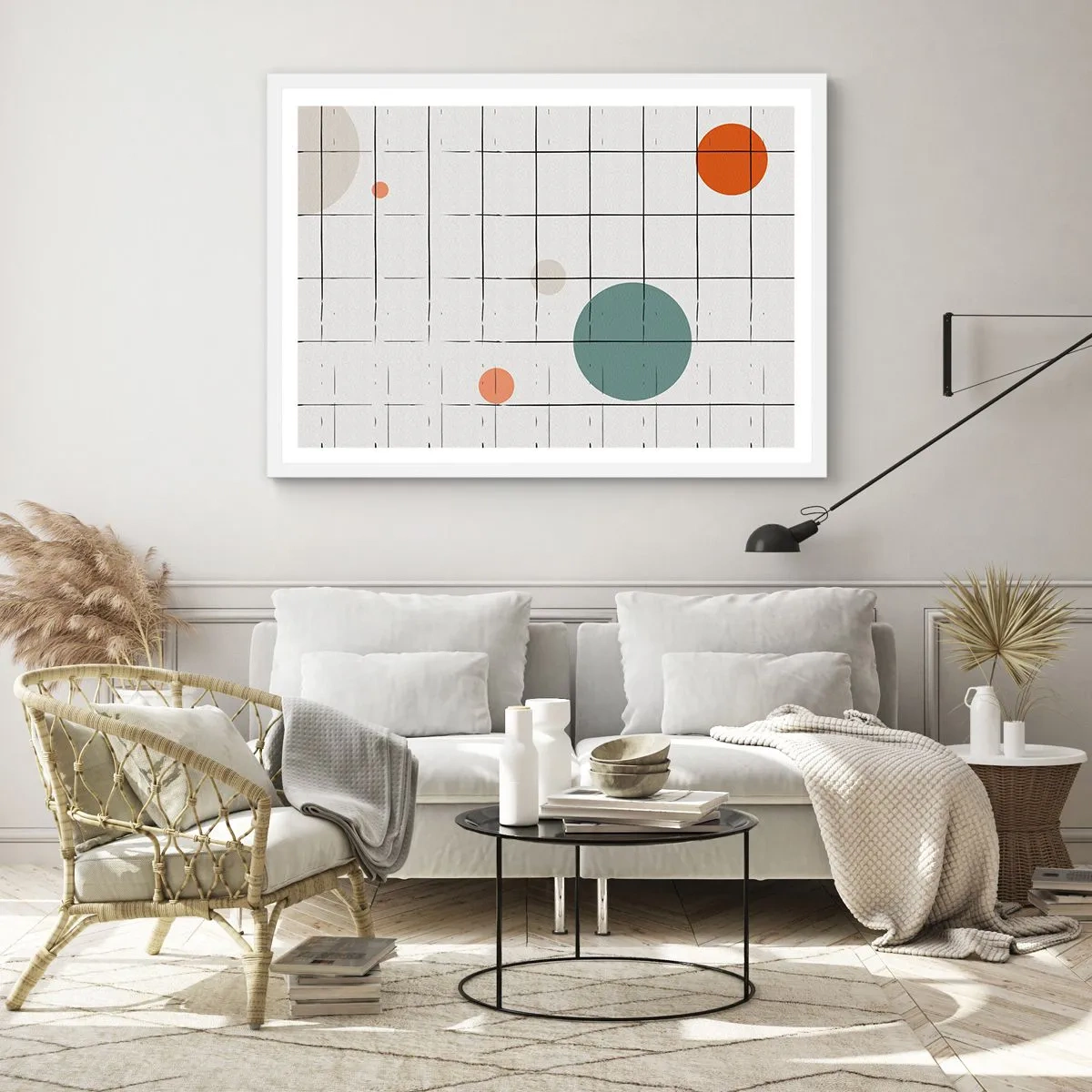 Poster in een witte lijst - Gevangen. Wij of zij? - 100x70 cm