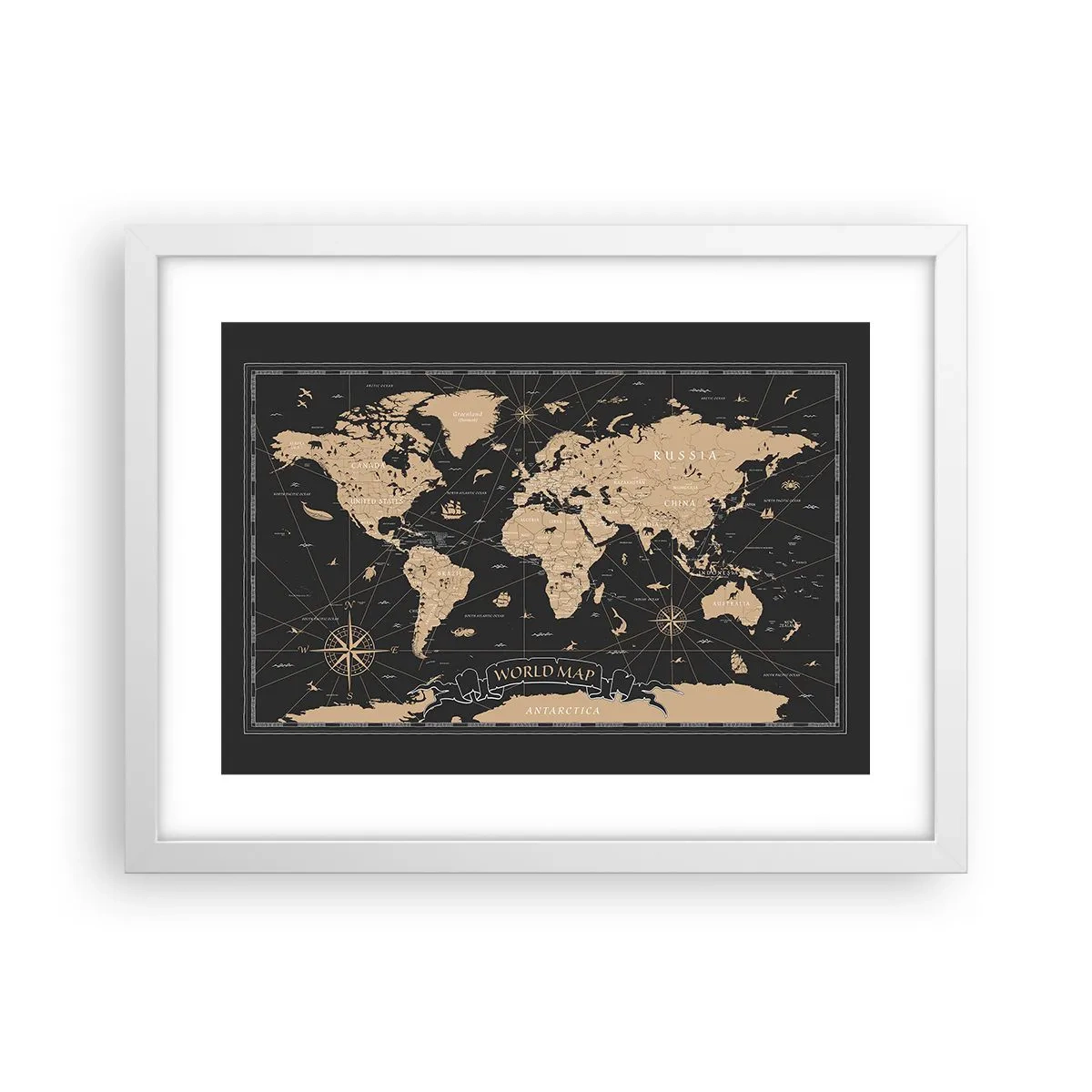 Poster in een witte lijst - De grenzen van mijn wereld - 40x30 cm