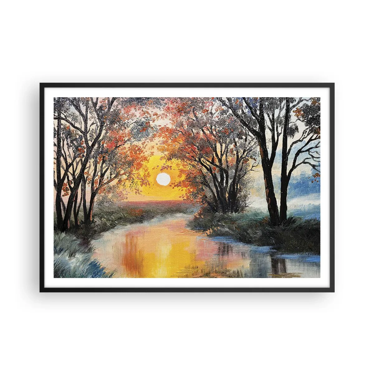 Poster in een zwarte lijst - Herfst vibes - 100x70 cm