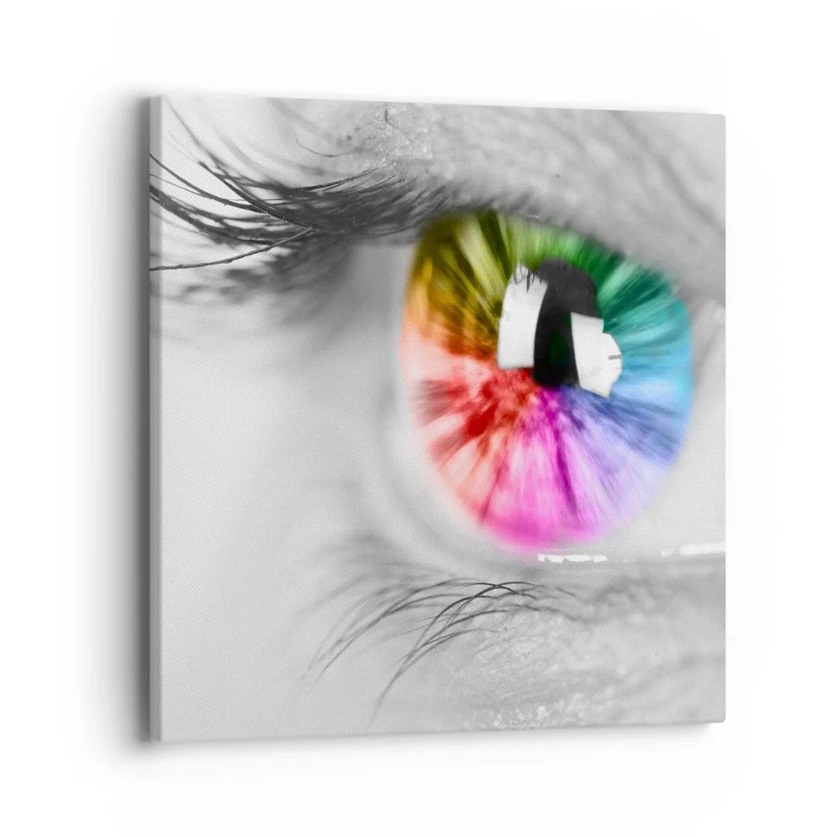 Schilderen op canvas - Kijk naar de wereld in kleuren - 40x40 cm