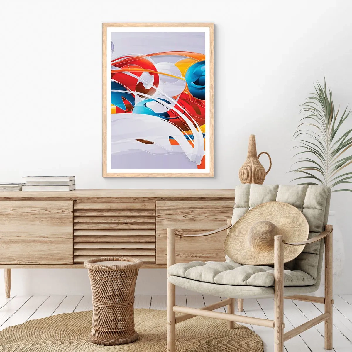 Een poster in een licht eiken lijst - De dans van de elementen - 40x50 cm