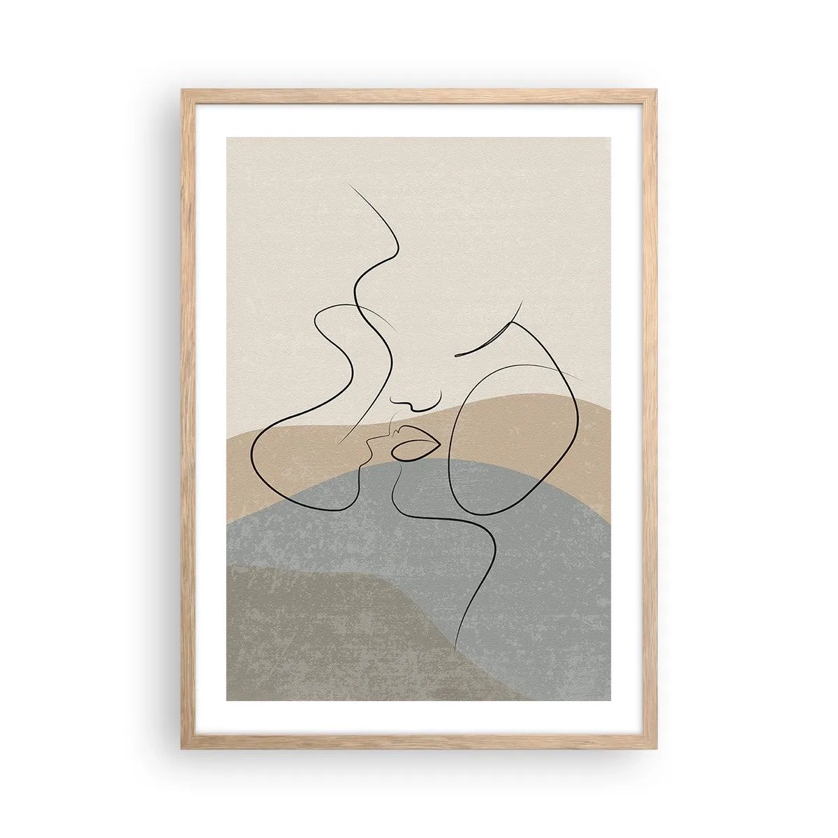 Een poster in een licht eiken lijst - Als een penseelstreek - 50x70 cm