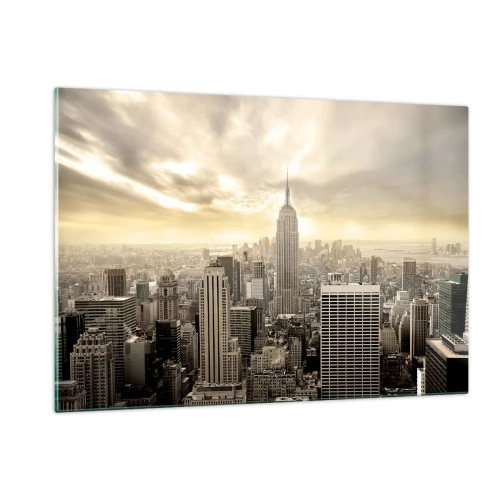 Schilderen op glas - New York geweven van grijs - 120x80 cm