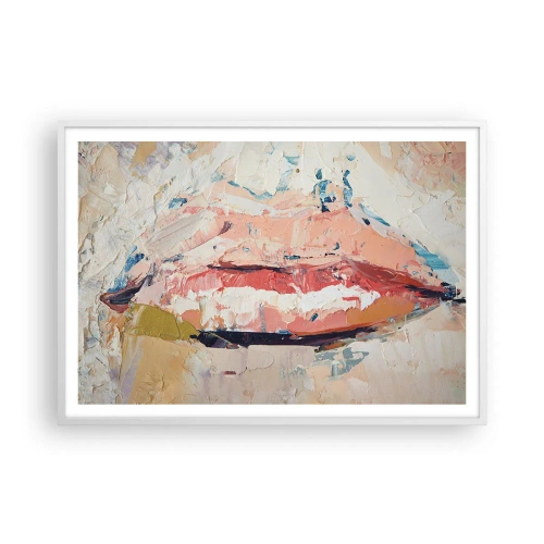 Poster in een witte lijst - Het wekt de zintuigen - 100x70 cm