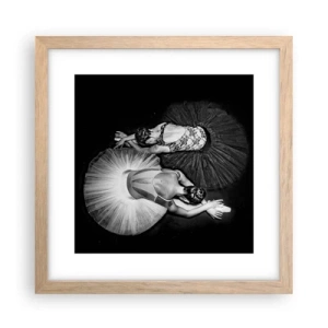 Een poster in een licht eiken lijst - Jin en Jang - perfecte balans - 30x30 cm