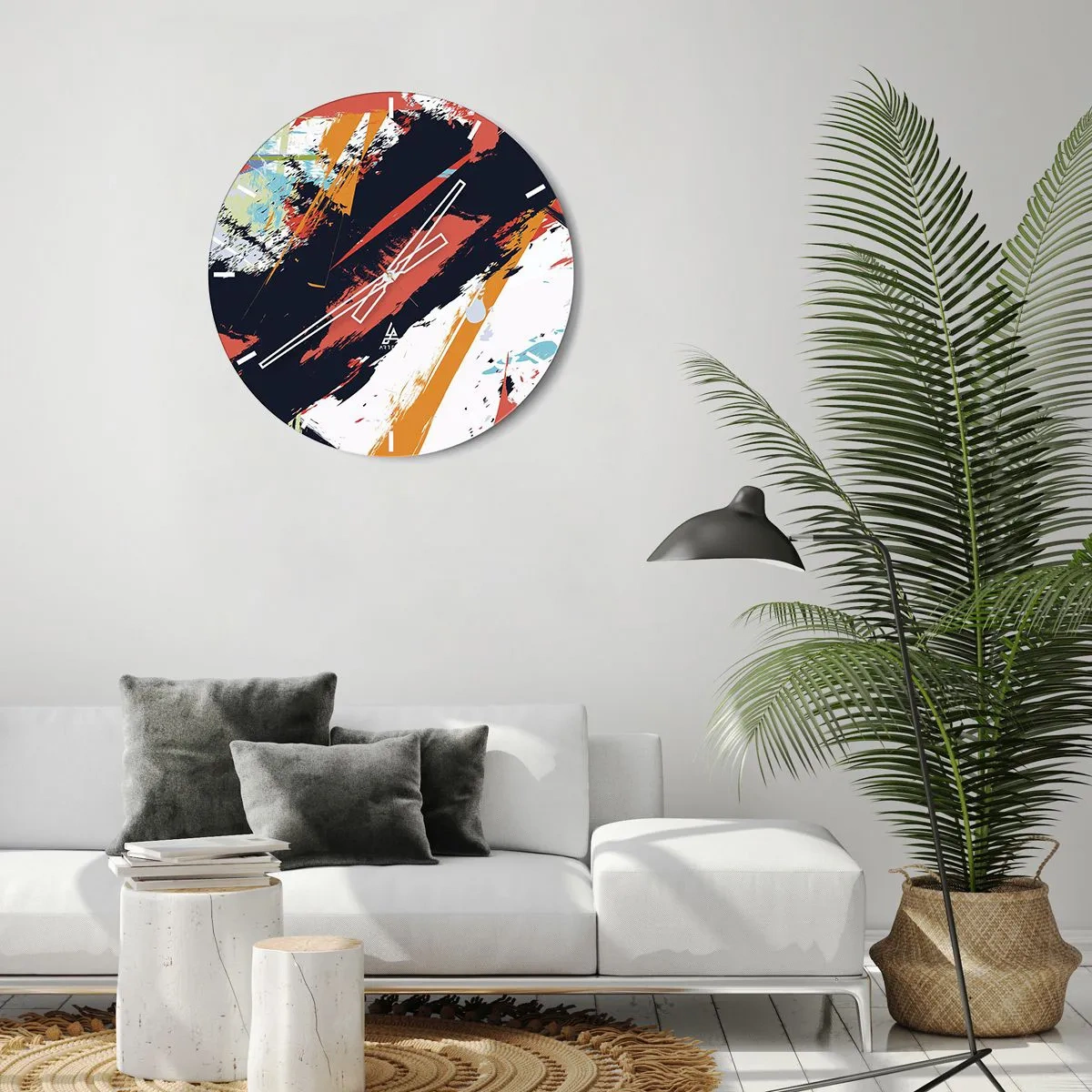 Wandklok - Klok - Dynamische compositie - 30x30 cm