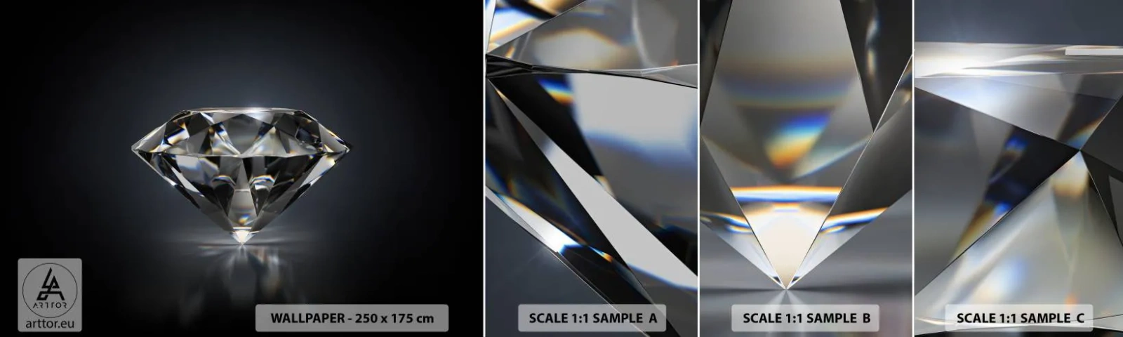 Fotobehang Staaltje Standard Eco - Beste vriendinnen - Diamant, Diamant, Edelsteen - 100x30 cm