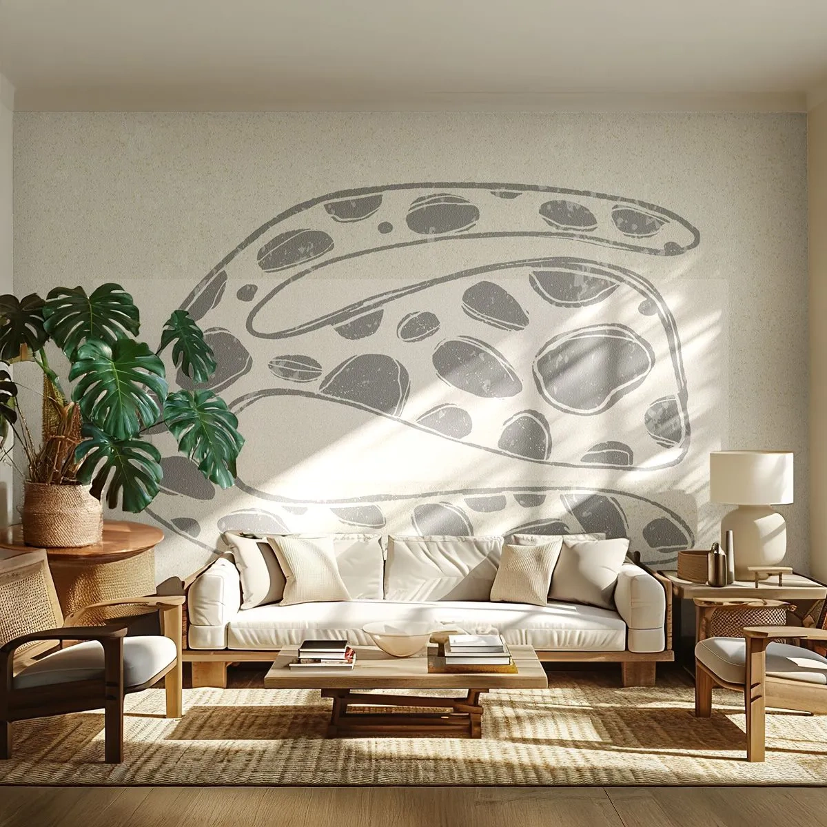 Fotobehang Premium Canvas - Een vreemd wezen - Boho, Minimalisme, Helder - 400x280 cm