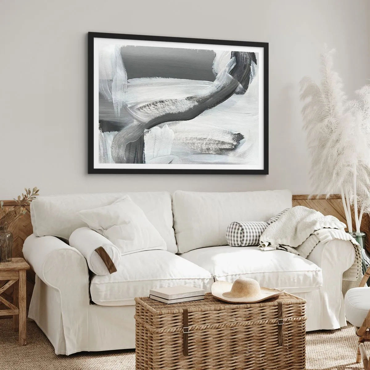 Poster in een zwarte lijst - Een beslissende beweging - 91x61 cm