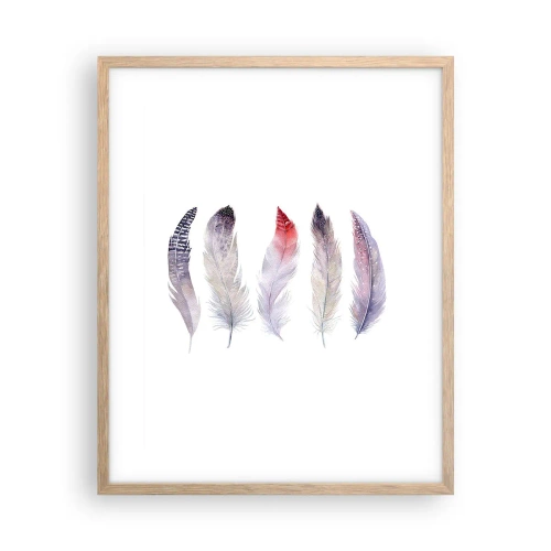 Een poster in een licht eiken lijst - Delicaat als veelkleurige mist - 40x50 cm