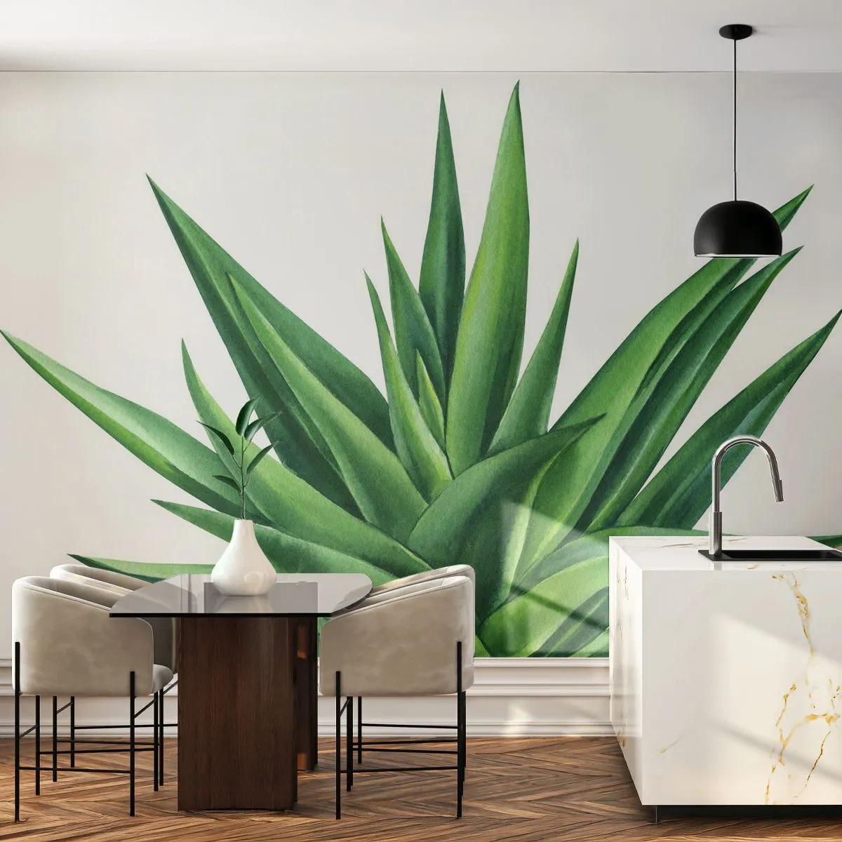 Fotobehang Standard Eco - Groen – kracht – leven - Plant, Aloë, Plantkunde - 250x175 cm