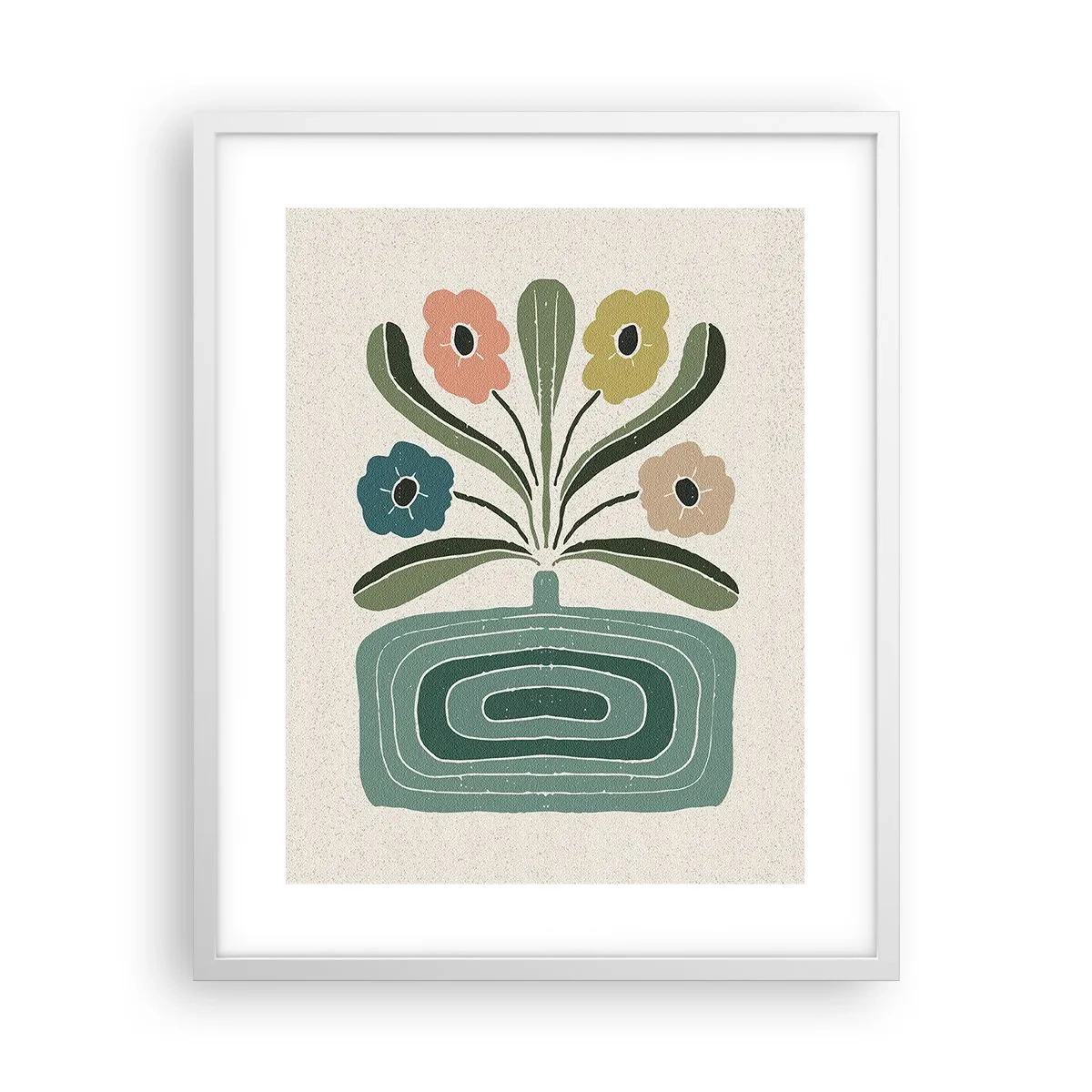 Poster in een witte lijst - Symmetrisch boeket - 40x50 cm