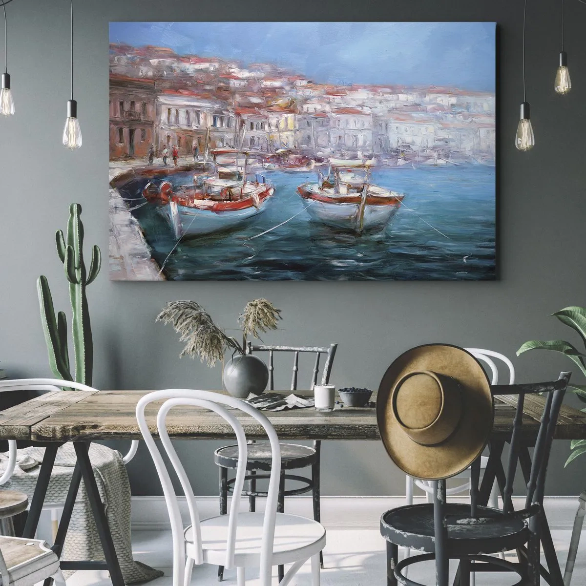 Schilderen op canvas - Italiaanse baai - 120x80 cm