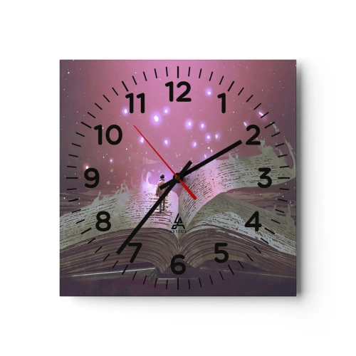 Wandklok - Klok - Uitnodiging voor een andere wereld - lees! - 40x40 cm