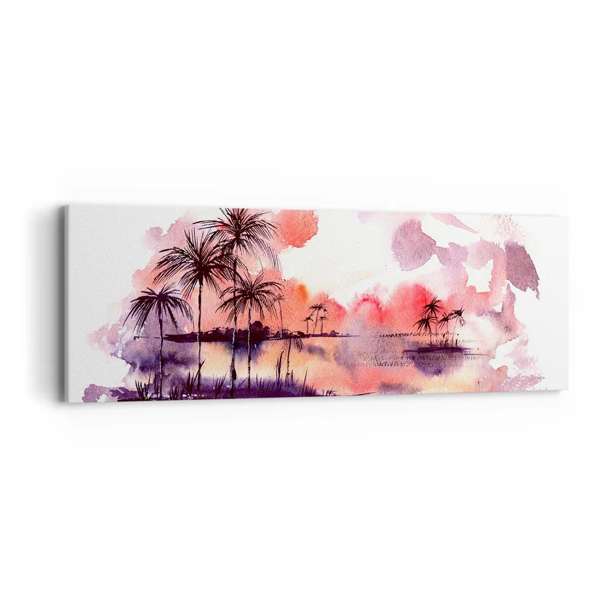 Schilderen op canvas - De rust van de tropen in het rood - 90x30 cm