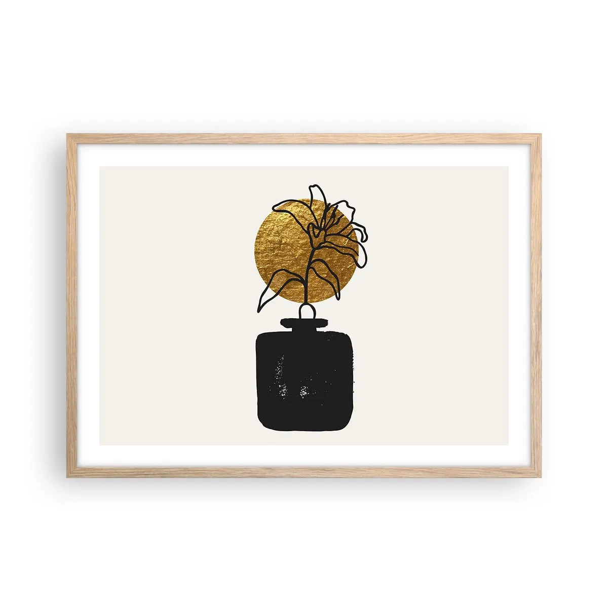 Een poster in een licht eiken lijst - Schoonheid is goud waard - 70x50 cm
