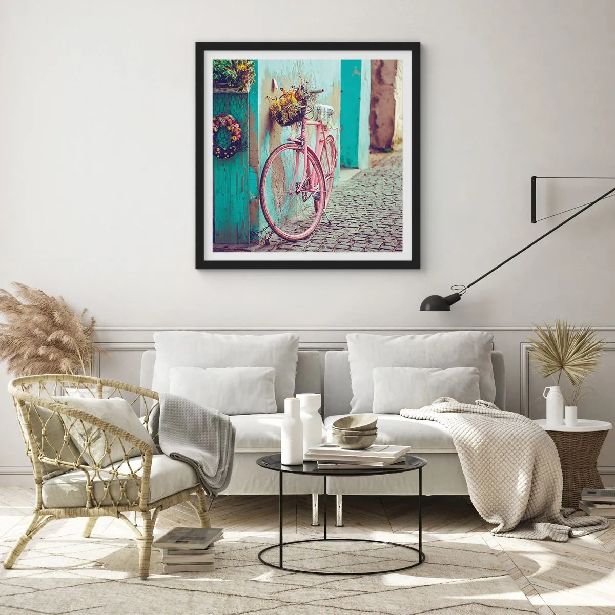 Poster in een zwarte lijst - Ben zo terug - 40x40 cm