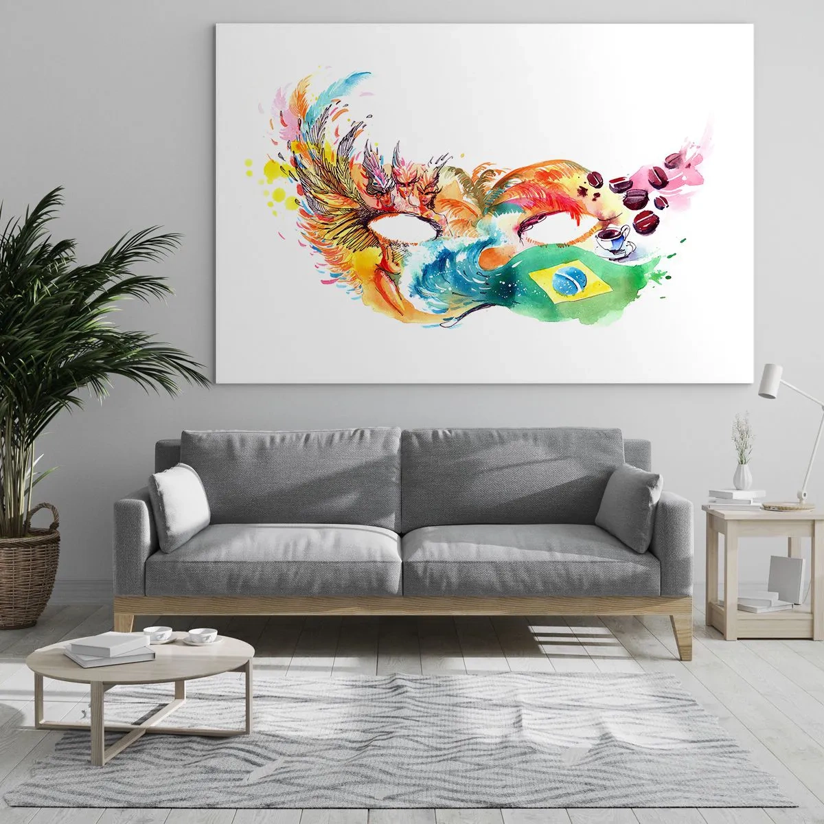 Schilderen op glas - Brazilië verwelkomt met samba - 120x80 cm