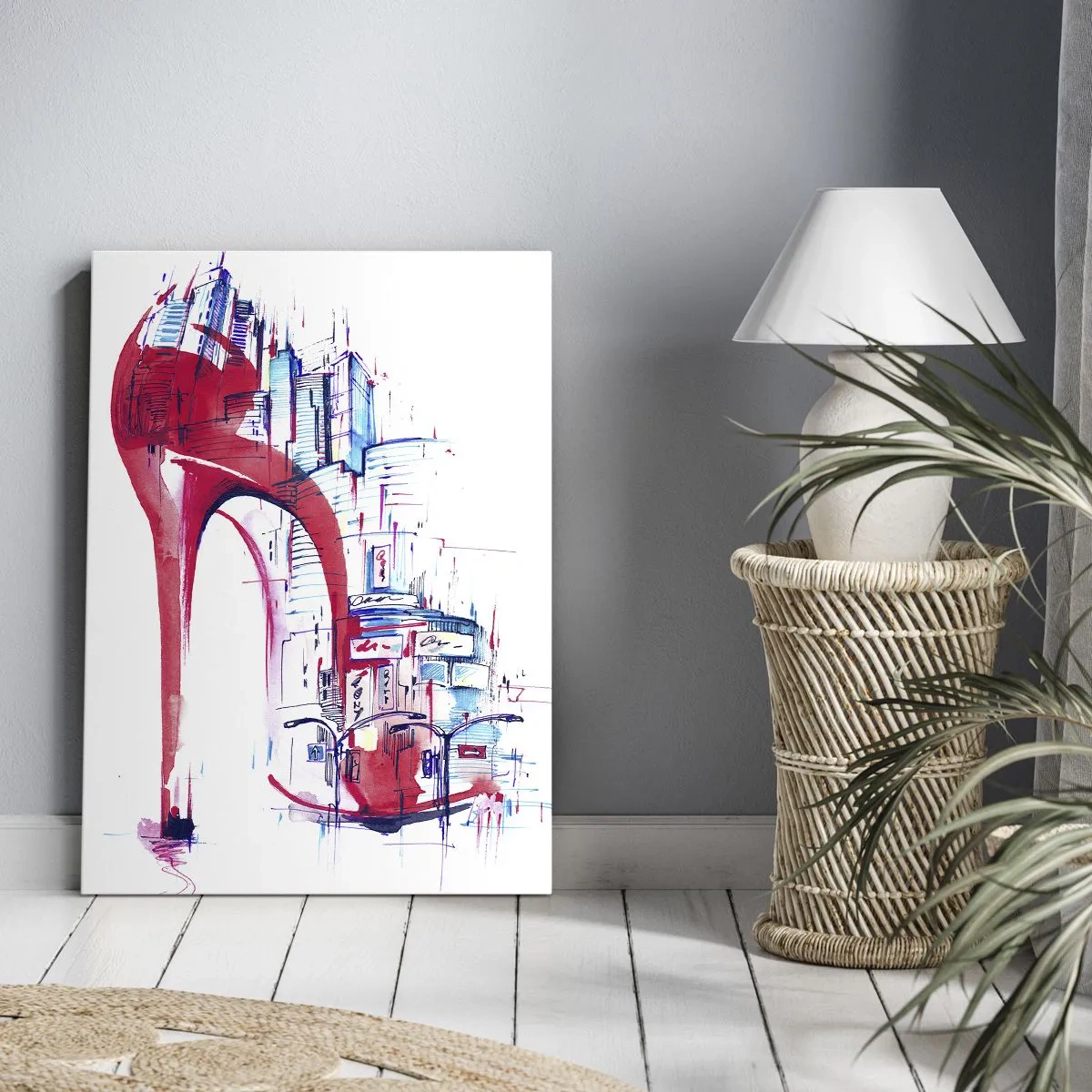 Schilderen op canvas - Een elegante vrouw uit de grote stad - 50x70 cm