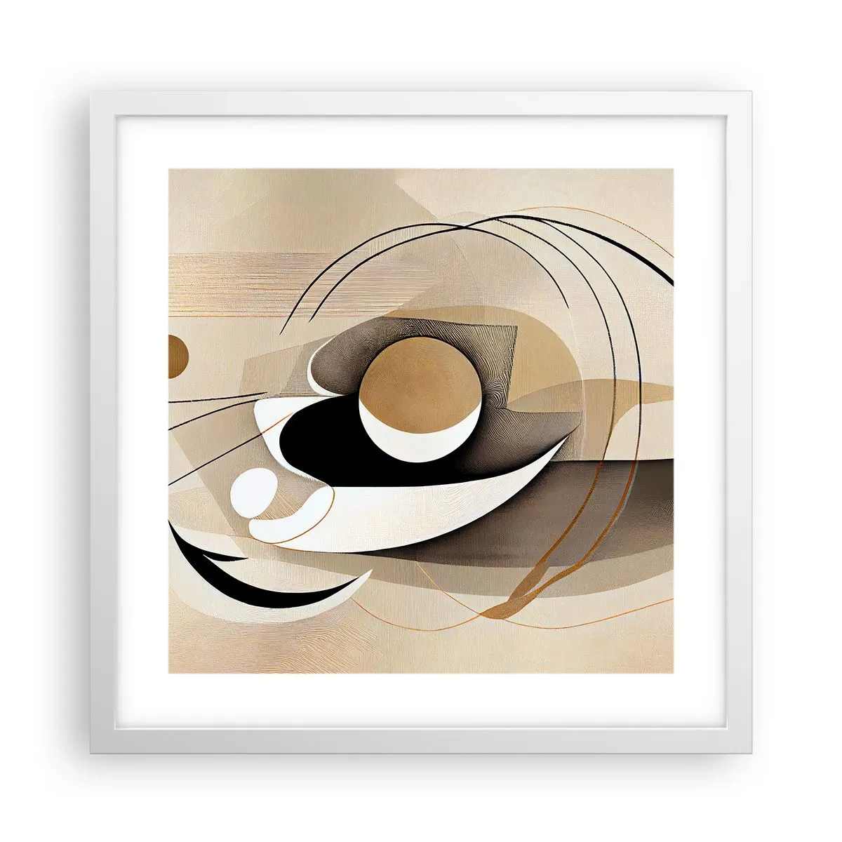 Poster in een witte lijst - Compositie: de essentie van de dingen - 40x40 cm