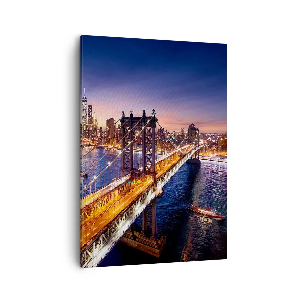 Schilderen op canvas - Een stralende brug naar het hart van de stad - 50x70 cm