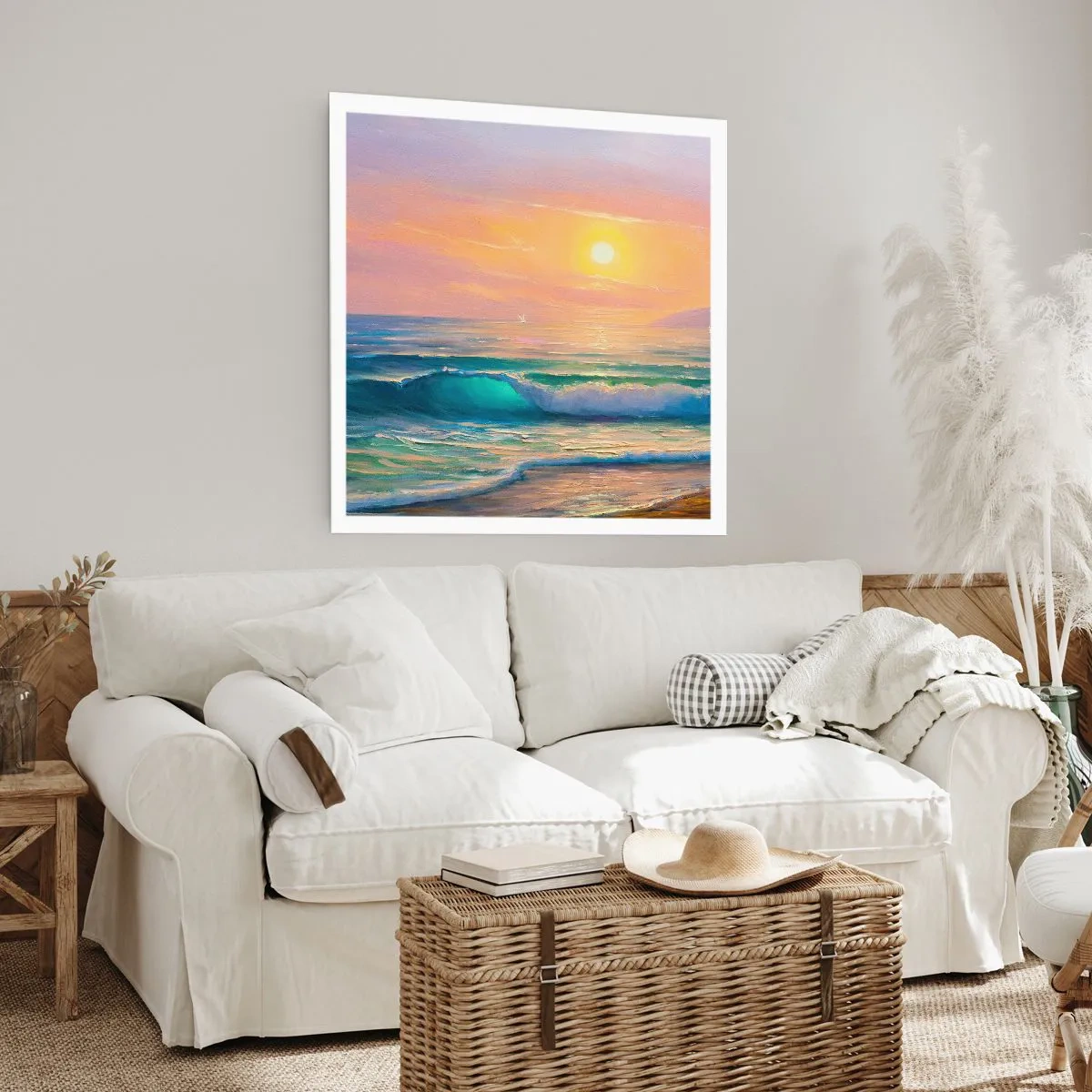 Poster - Een turquoise lied van de golven - 50x50 cm