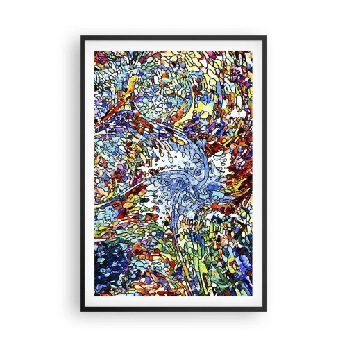 Poster in een zwarte lijst - Glas in lood druppel - 61x91 cm