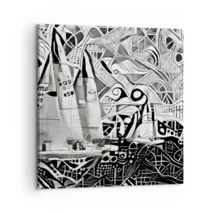 Schilderen op canvas - Tussen de golven - 60x60 cm