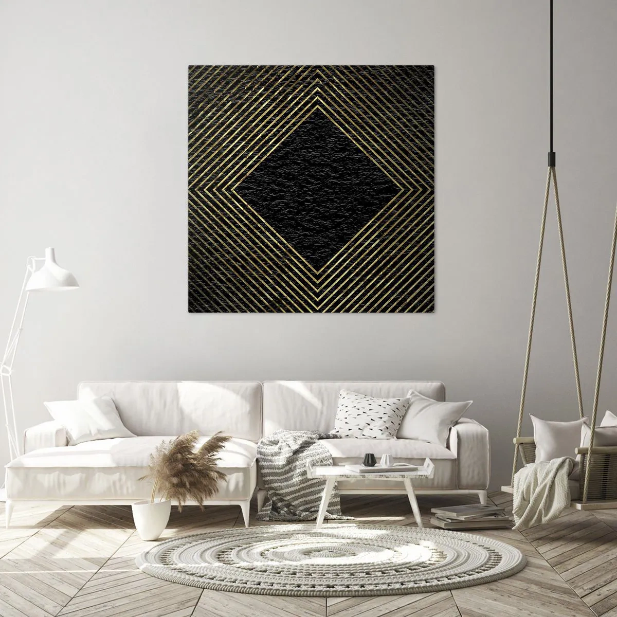 Schilderen op canvas - Geometrie in glamoureuze stijl - 60x60 cm