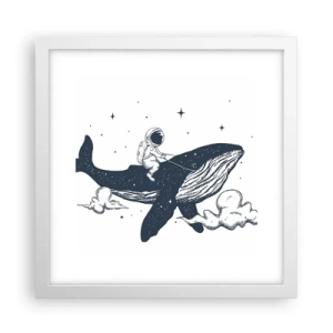 Poster in een witte lijst - Ruimte avontuur - 30x30 cm