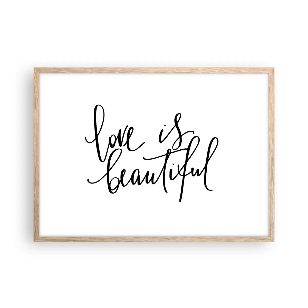 Een poster in een licht eiken lijst - Lees en herhaal - 70x50 cm