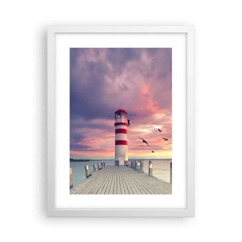 Poster in een witte lijst - Het is tijd naar de haven te gaan - 30x40 cm