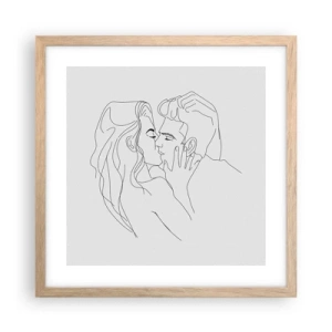 Een poster in een licht eiken lijst - Dezelfde regel - 40x40 cm