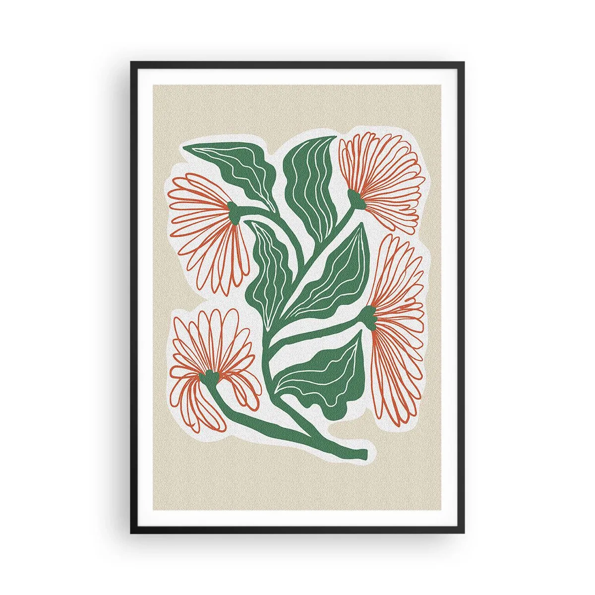 Poster in een zwarte lijst - Folk en modern - 70x100 cm