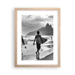 Een poster in een licht eiken lijst - Enkele golf samba - 30x40 cm