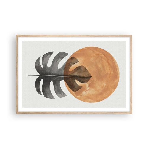 Een poster in een licht eiken lijst - Altijd de zon - 91x61 cm