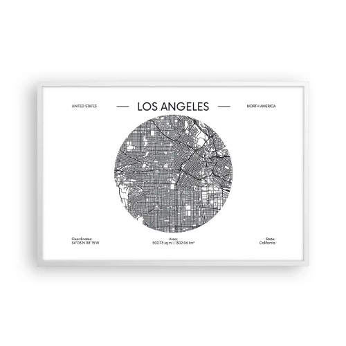 Poster in een witte lijst - Anatomie van Los Angeles - 91x61 cm