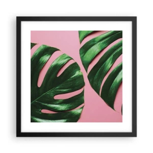 Poster in een zwarte lijst - Groene rendez-vous - 40x40 cm