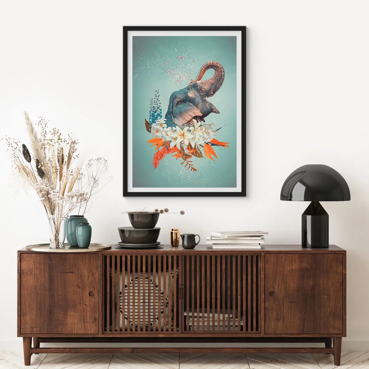 Poster in een zwarte lijst - Een gebrul van vreugde - 61x91 cm