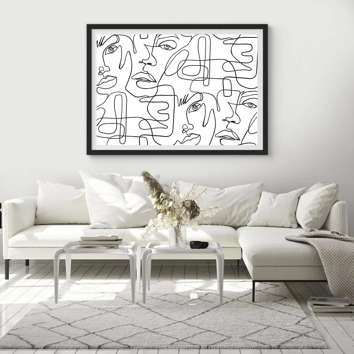 Poster in een zwarte lijst - In verwarde emoties - 100x70 cm