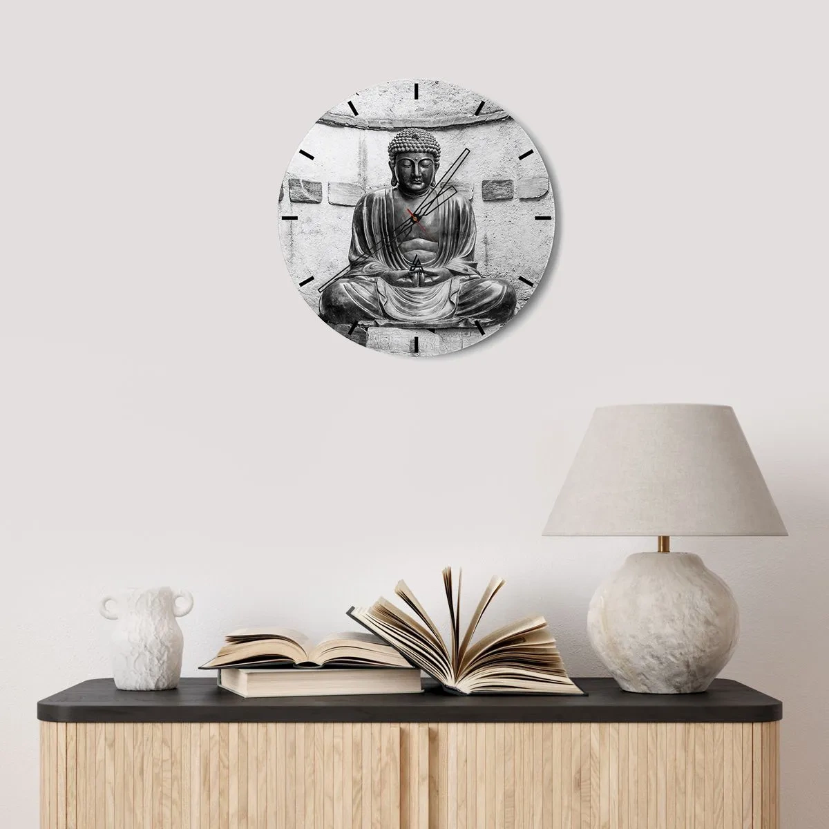 Wandklok - Klok - Aan de bron van vrede - 30x30 cm